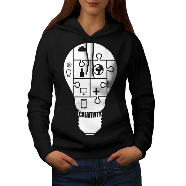 Light Bulb Puzzle Womens Hoodie