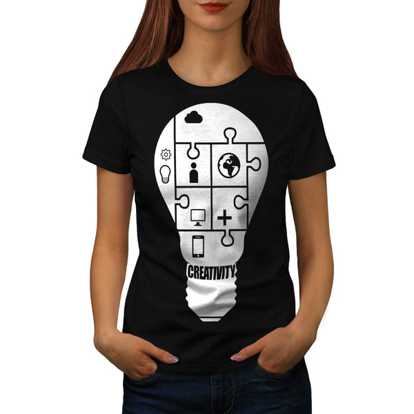 Light Bulb Puzzle Womens T-Shirt