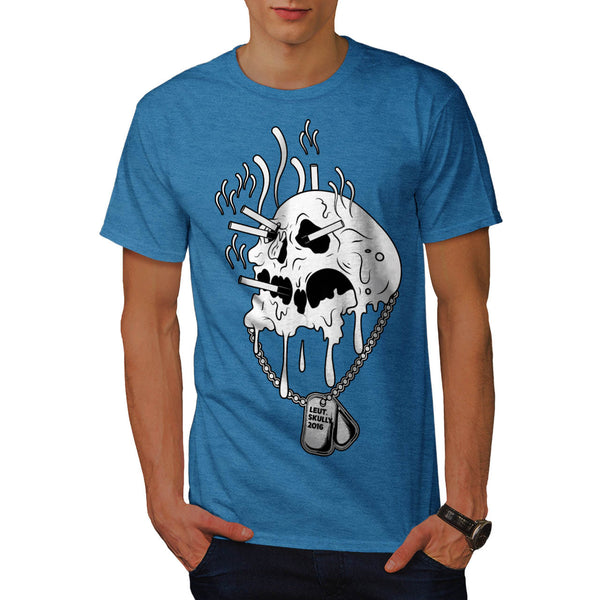 Skull War Head Flame Mens T-Shirt