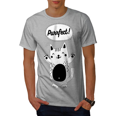 Happy Smiley Cat Mens T-Shirt