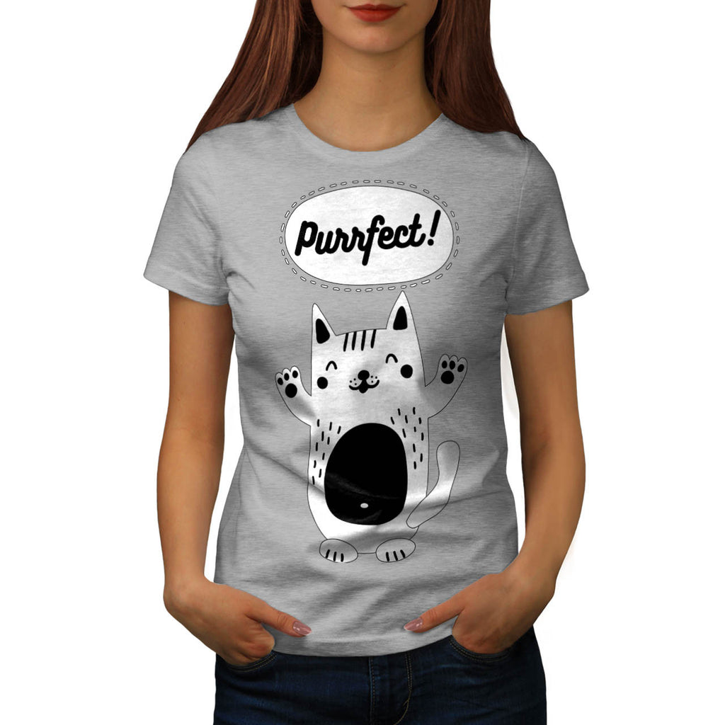 Happy Smiley Cat Womens T-Shirt