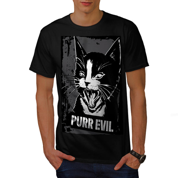 Pure Evil Cat Face Mens T-Shirt