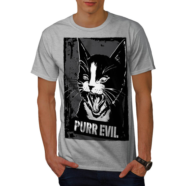 Pure Evil Cat Face Mens T-Shirt