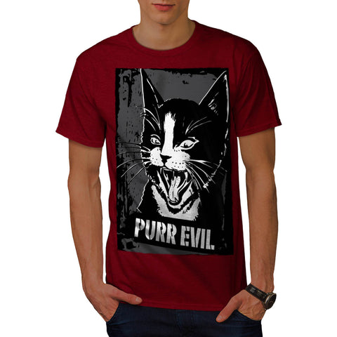 Pure Evil Cat Face Mens T-Shirt