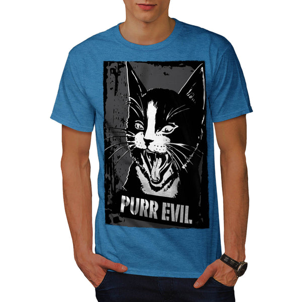 Pure Evil Cat Face Mens T-Shirt