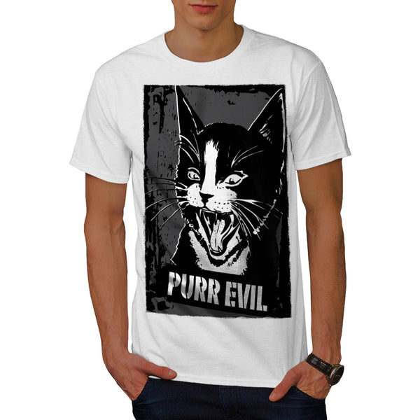 Pure Evil Cat Face Mens T-Shirt