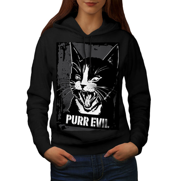 Pure Evil Cat Face Womens Hoodie