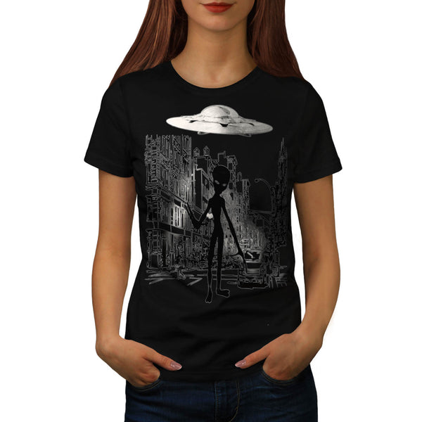 Alien Ghost Life Womens T-Shirt