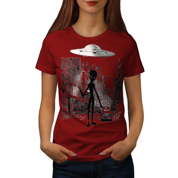 Alien Ghost Life Womens T-Shirt