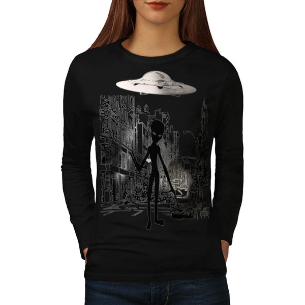 Alien Ghost Life Womens Long Sleeve T-Shirt