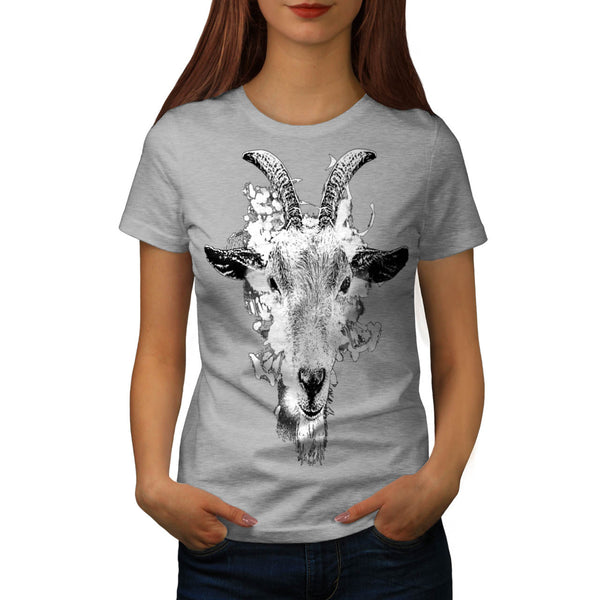 Paint Drop Goat Face Womens T-Shirt