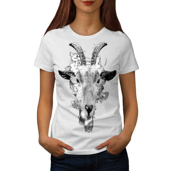 Paint Drop Goat Face Womens T-Shirt