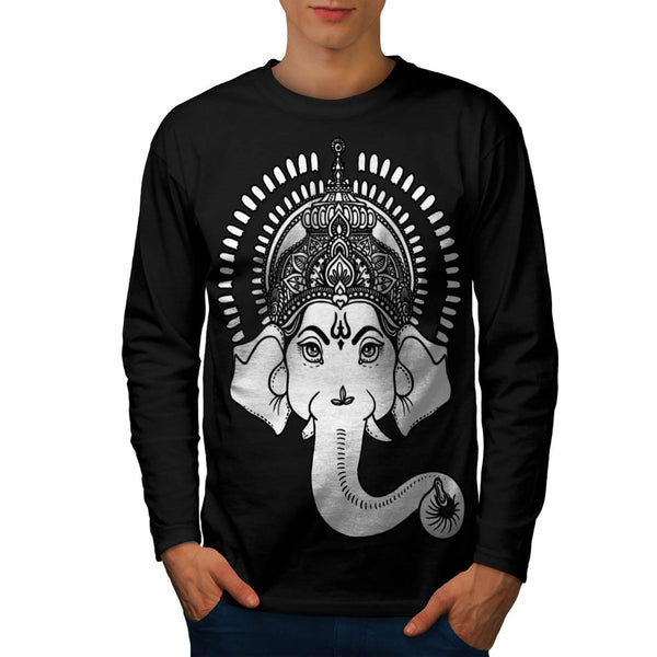 Indian Art Ganesha Mens Long Sleeve T-Shirt