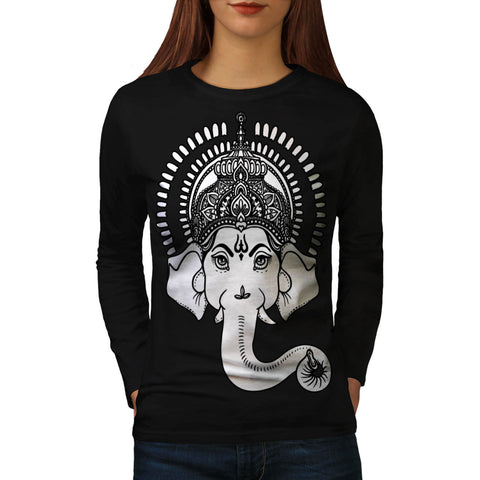 Indian Art Ganesha Womens Long Sleeve T-Shirt