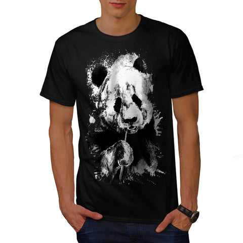 Eating Panda Face Mens T-Shirt