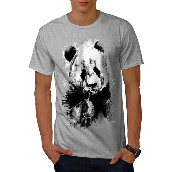 Eating Panda Face Mens T-Shirt