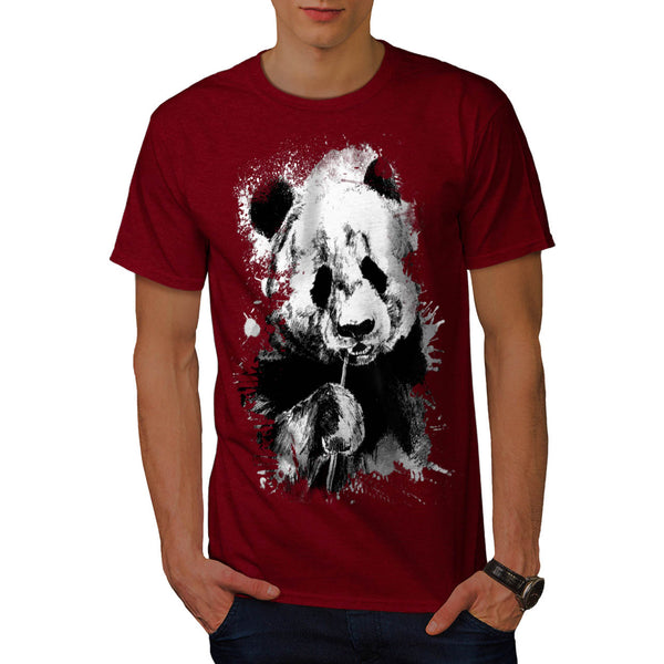 Eating Panda Face Mens T-Shirt