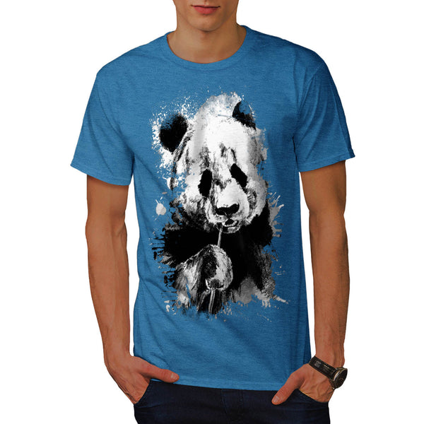 Eating Panda Face Mens T-Shirt