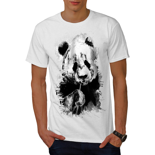 Eating Panda Face Mens T-Shirt