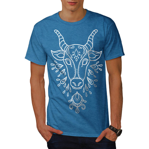 Artsy Cattle Head Mens T-Shirt