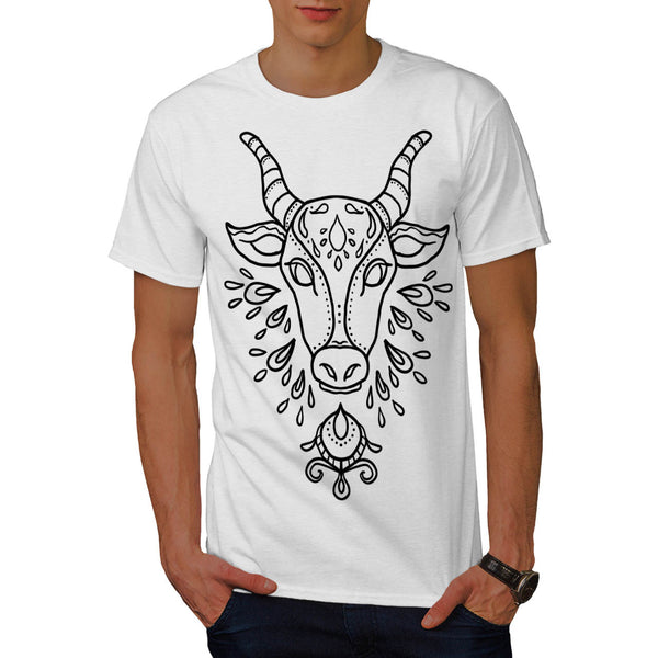 Artsy Cattle Head Mens T-Shirt