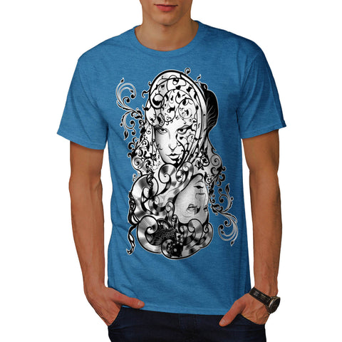 Flower Lady Beauty Mens T-Shirt