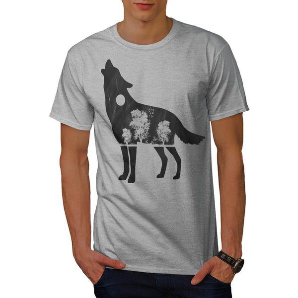 Howling Wolf Figure Mens T-Shirt