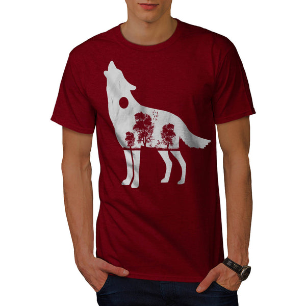 Howling Wolf Figure Mens T-Shirt