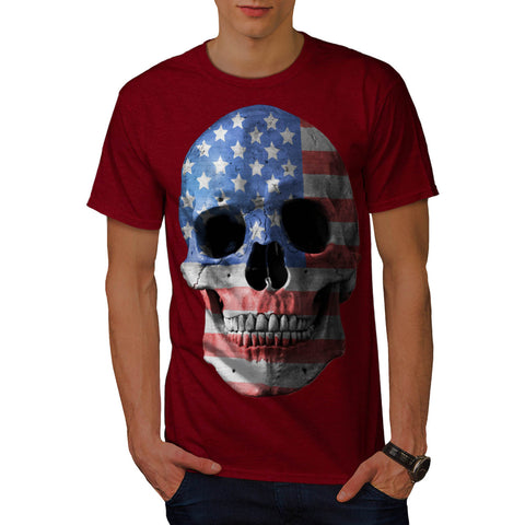 American Flag Skull Mens T-Shirt