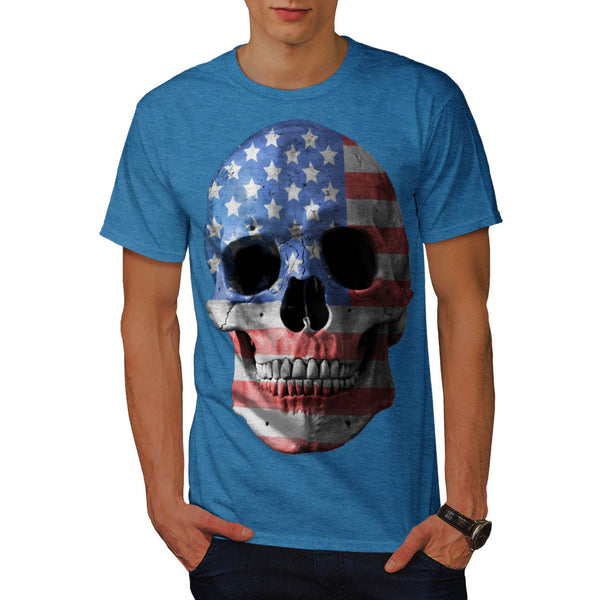 American Flag Skull Mens T-Shirt