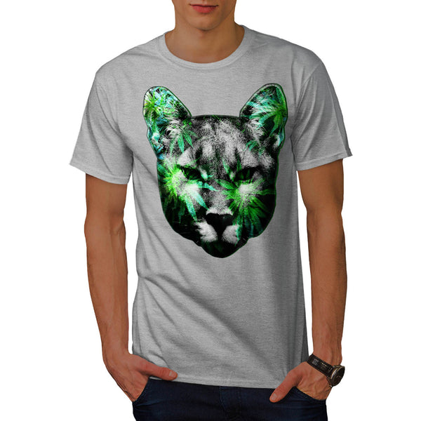 Flashy Wild Cat Face Mens T-Shirt