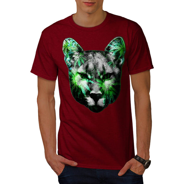 Flashy Wild Cat Face Mens T-Shirt