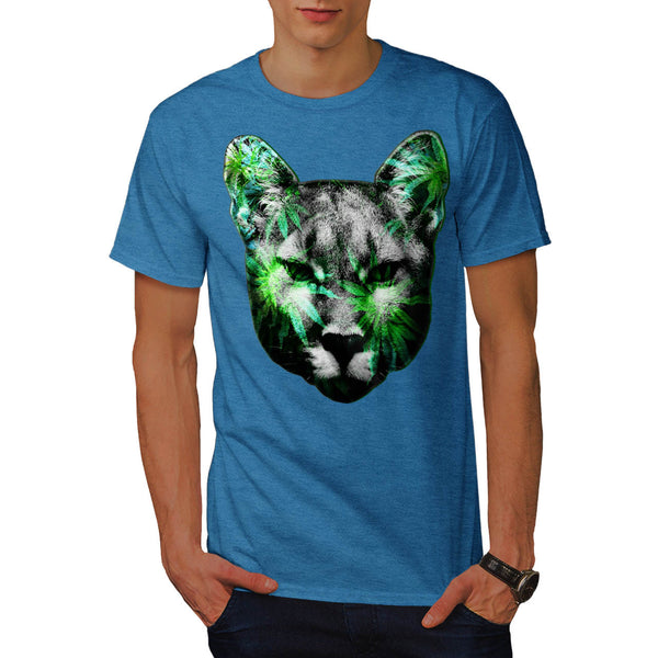 Flashy Wild Cat Face Mens T-Shirt