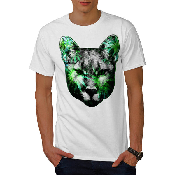 Flashy Wild Cat Face Mens T-Shirt