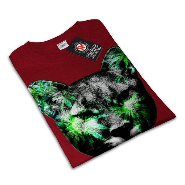 Flashy Wild Cat Face Mens T-Shirt