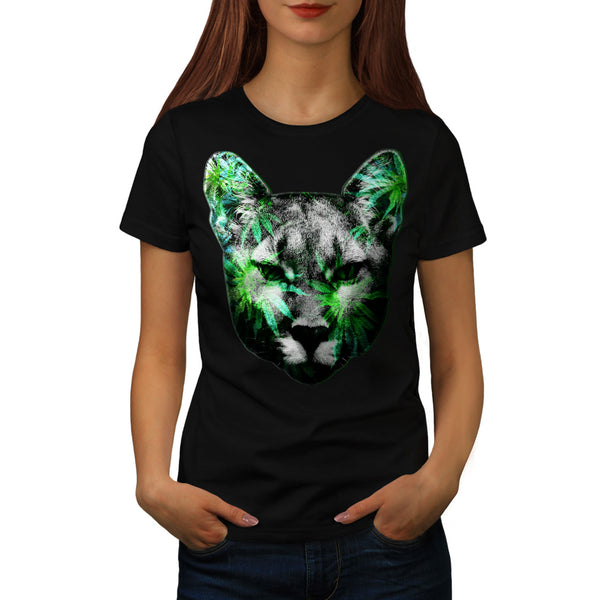 Flashy Wild Cat Face Womens T-Shirt