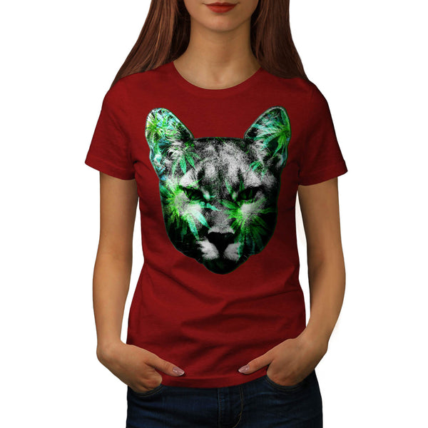 Flashy Wild Cat Face Womens T-Shirt