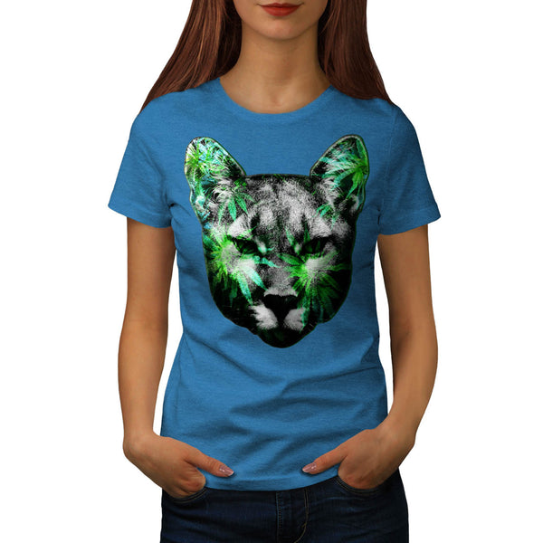 Flashy Wild Cat Face Womens T-Shirt