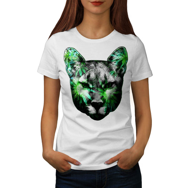 Flashy Wild Cat Face Womens T-Shirt