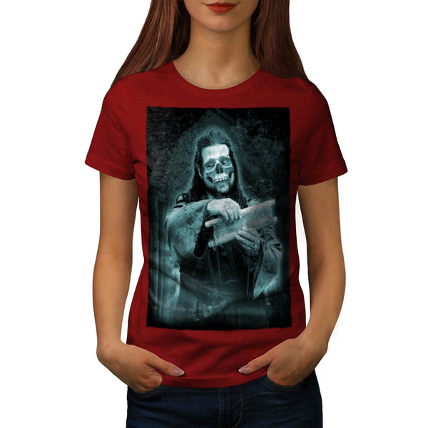 Skull Religion Mask Womens T-Shirt