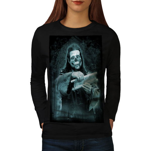 Skull Religion Mask Womens Long Sleeve T-Shirt