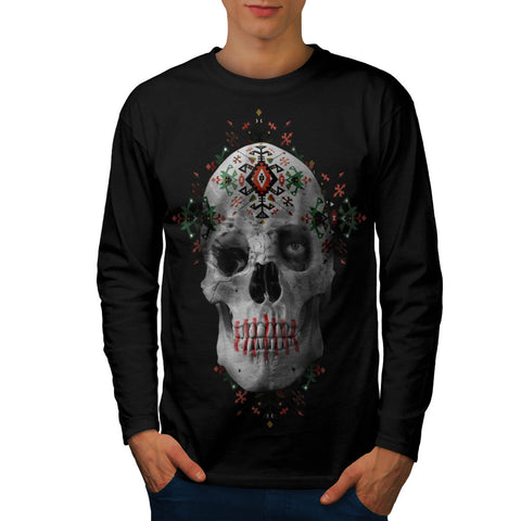 Skull Head Sugar Eye Mens Long Sleeve T-Shirt