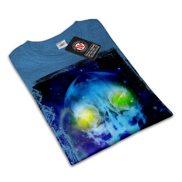 Space Alien Skull Womens T-Shirt