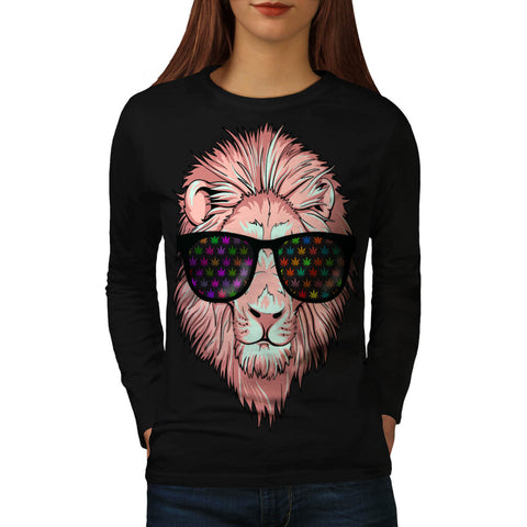 Wild Cat Sun Glasses Womens Long Sleeve T-Shirt