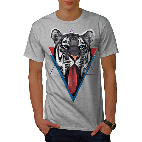 Tiger Tongue Lick Mens T-Shirt