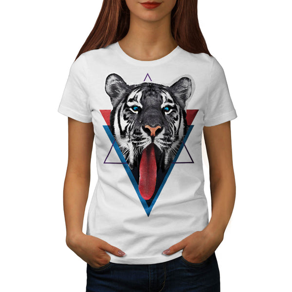 Tiger Tongue Lick Womens T-Shirt