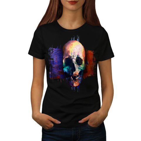 Skull Head Glow Art Womens T-Shirt