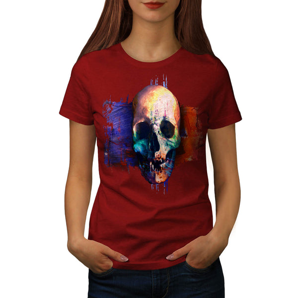 Skull Head Glow Art Womens T-Shirt
