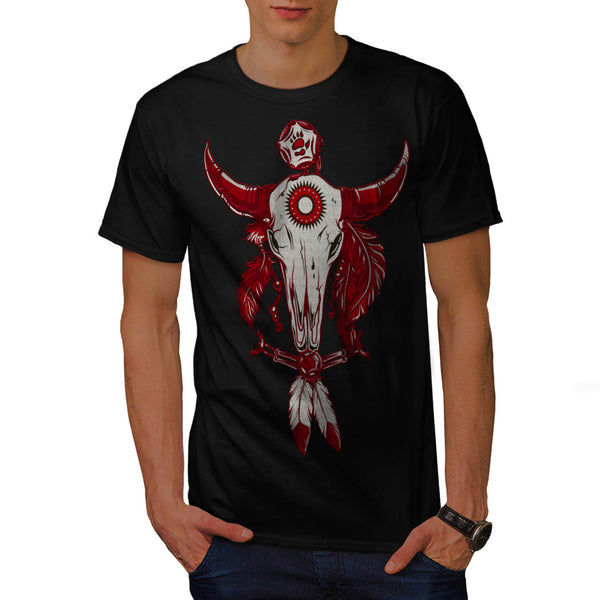 Indian Buffalo Skull Mens T-Shirt