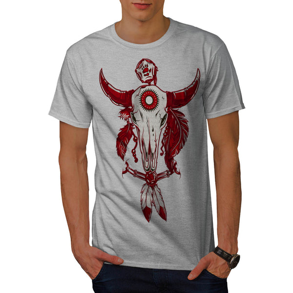 Indian Buffalo Skull Mens T-Shirt